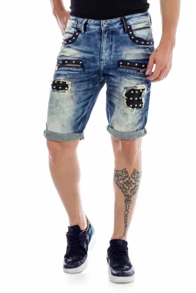CK181 Herren Capri Shorts mit stylischer Nietenverzierung
