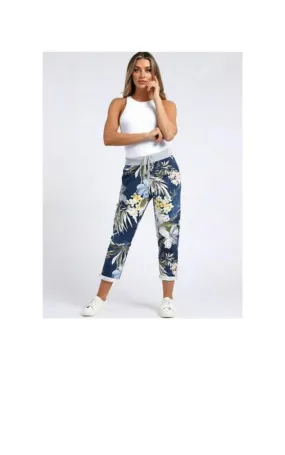 Damen Pantaloon Fabric Denim Style Jogginghose Blumenmuster REF MIMO PYJ