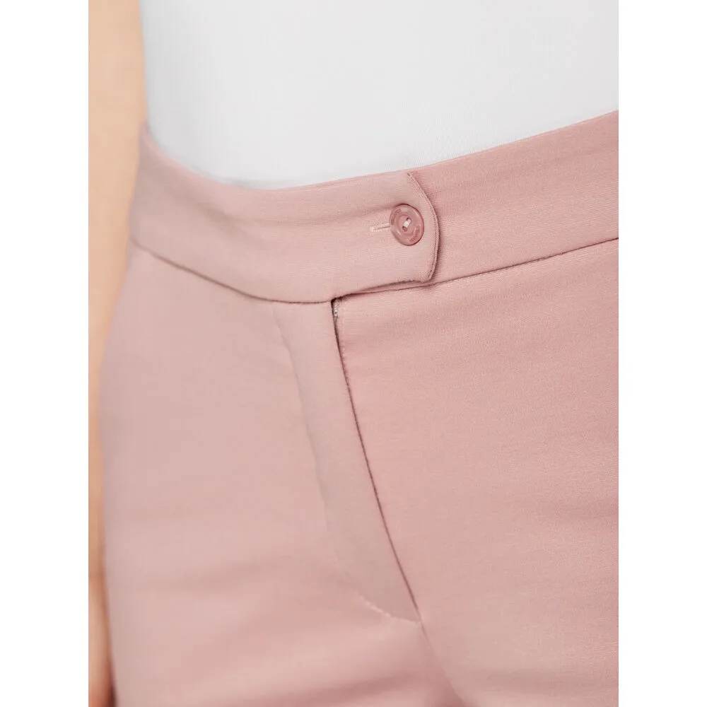 Elegante Damen Stoffhose in Rosarot, und ohne Stoffmusterung 15076