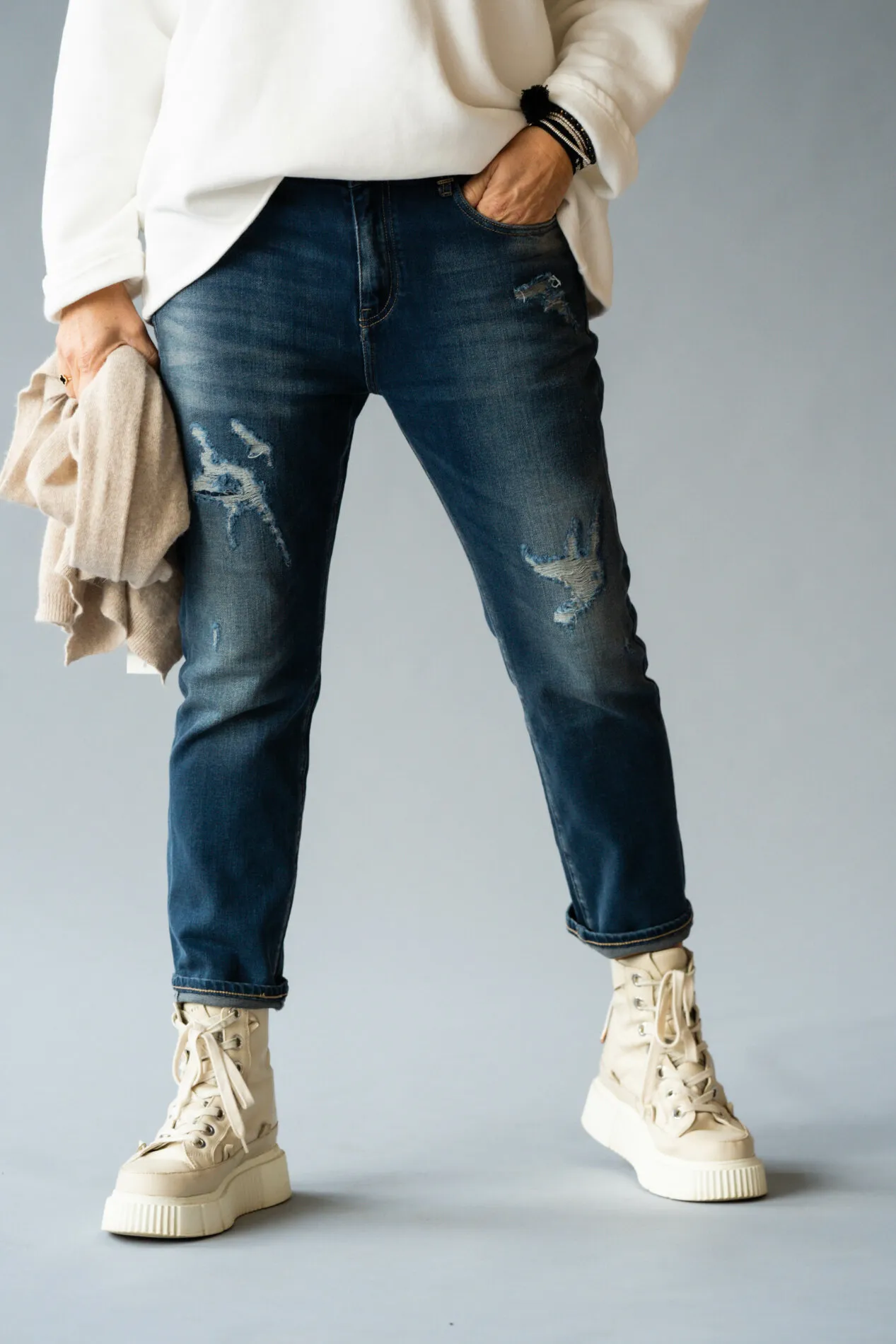 ELIAS RUMELIS – Jeans “LEONA” – heavy tucker blue (ER111)