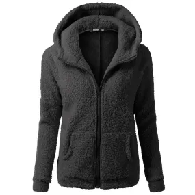 Heidi-Mode | Eleganter Warmer Hoodie Mit Teddy Bear Kunstfell Und Reißverschluss - Ideal Für Herbst/Winter