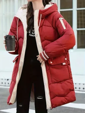 Heidi-Mode | Lässiger Zip-Up Hoodie mit Kordelzug Puffermantel Perfekt für Legere Tage