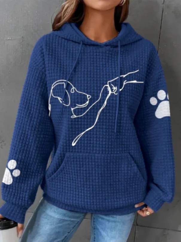Heidi-Mode | Warmer Hoodie Mit Hunddruck