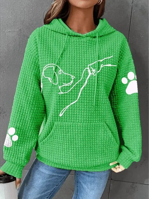 Heidi-Mode | Warmer Hoodie Mit Hunddruck