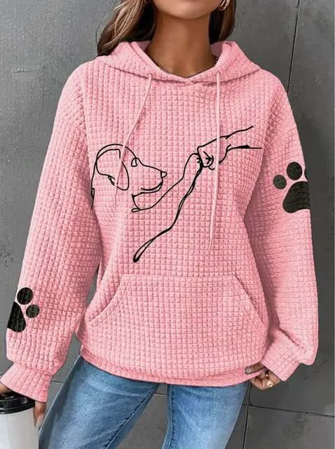 Heidi-Mode | Warmer Hoodie Mit Hunddruck