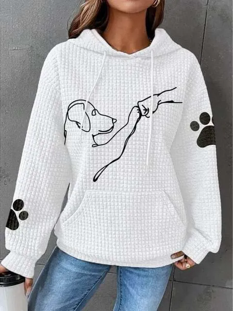 Heidi-Mode | Warmer Hoodie Mit Hunddruck