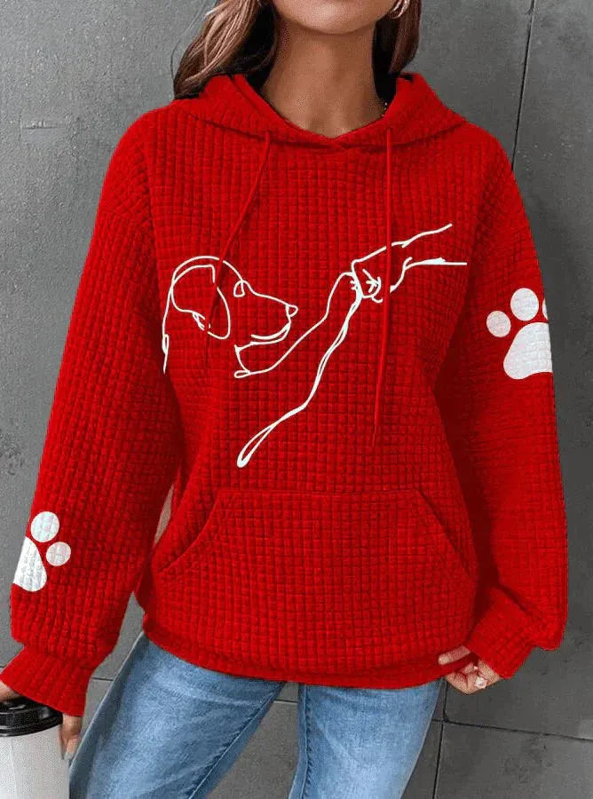 Heidi-Mode | Warmer Hoodie Mit Hunddruck