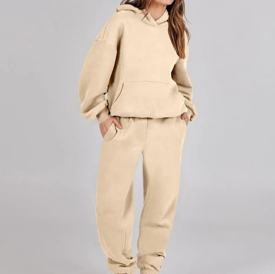 Heidi-Mode - Streetwear Herbst Hoodie Sweatshirt & Jogginghosen Set für Damen