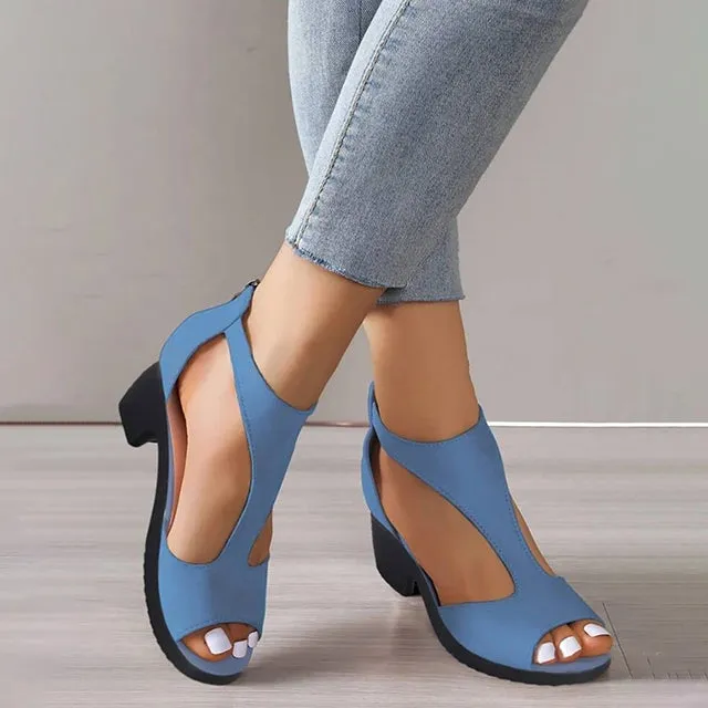 Heidi-Sandalen Mit Klobigem Absatz