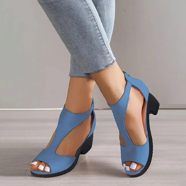 Heidi-Sandalen Mit Klobigem Absatz