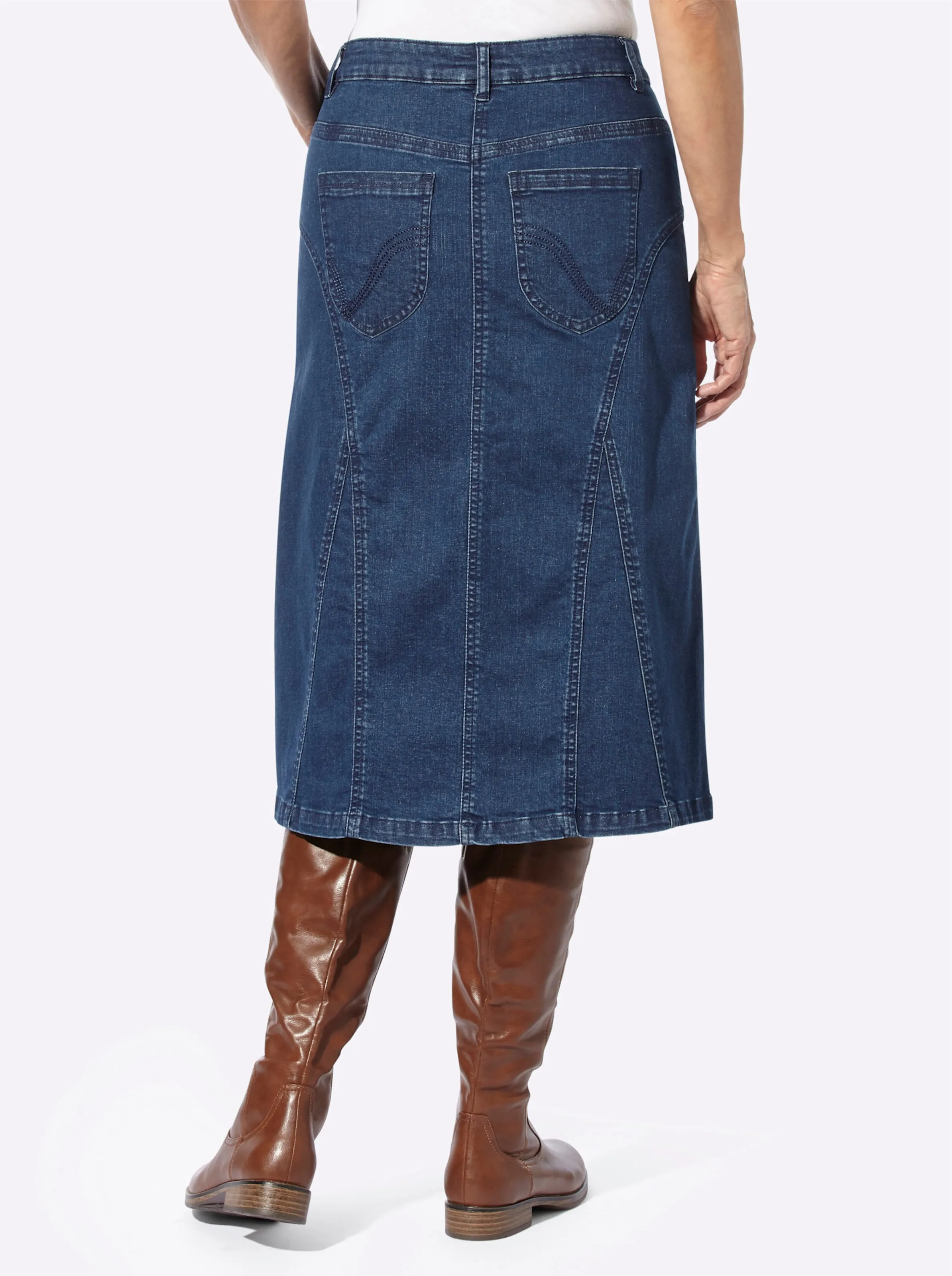 Jeans-Rock in blue-stone-washed