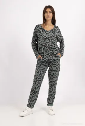 Jogginghose aus Baumwolle mit Leopardenmuster