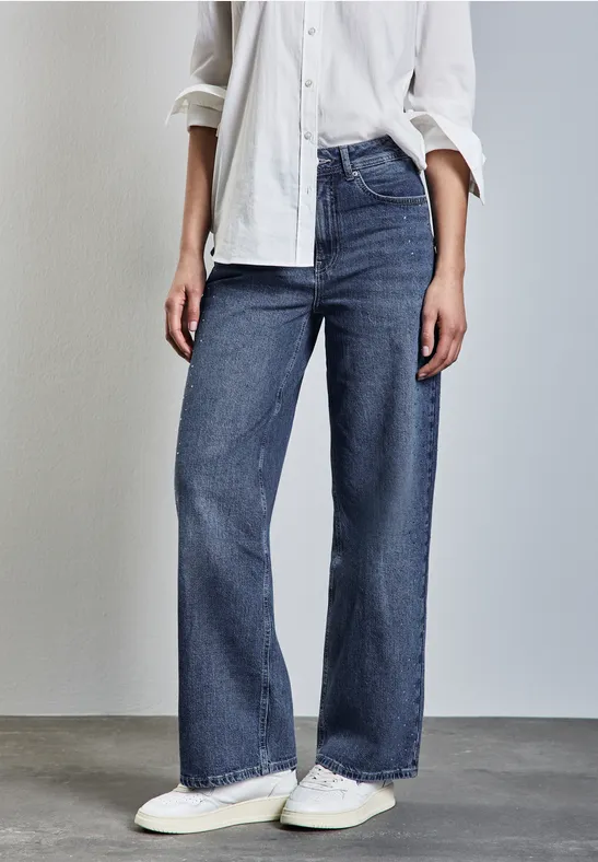 Street One Glitzernde Wide Leg Jeans 
